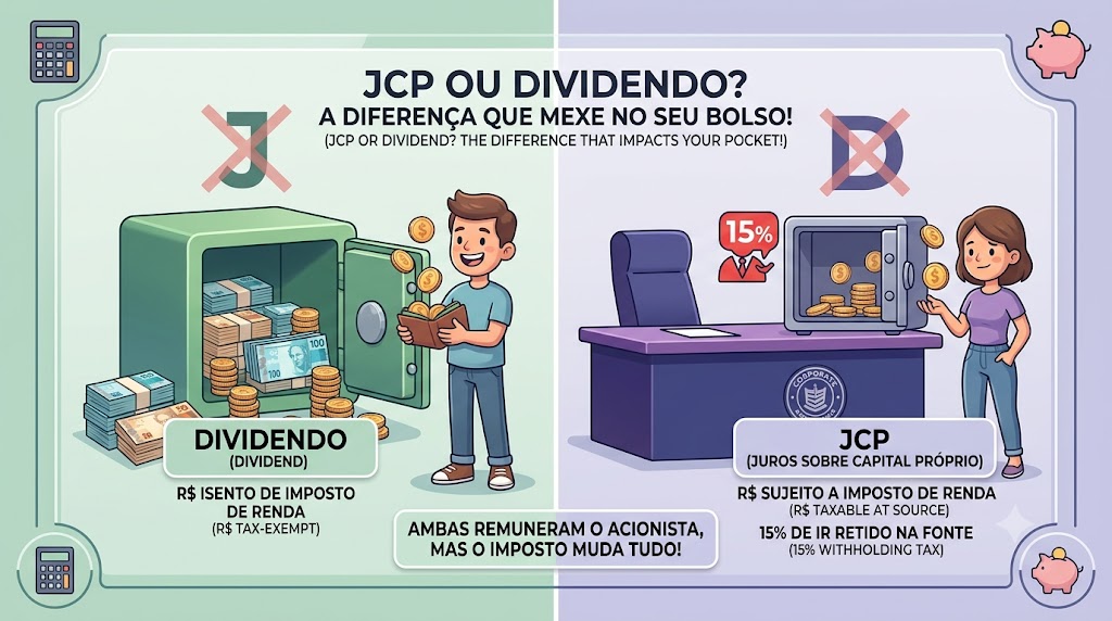JCP ou dividendo? A diferença que mexe no seu bolso