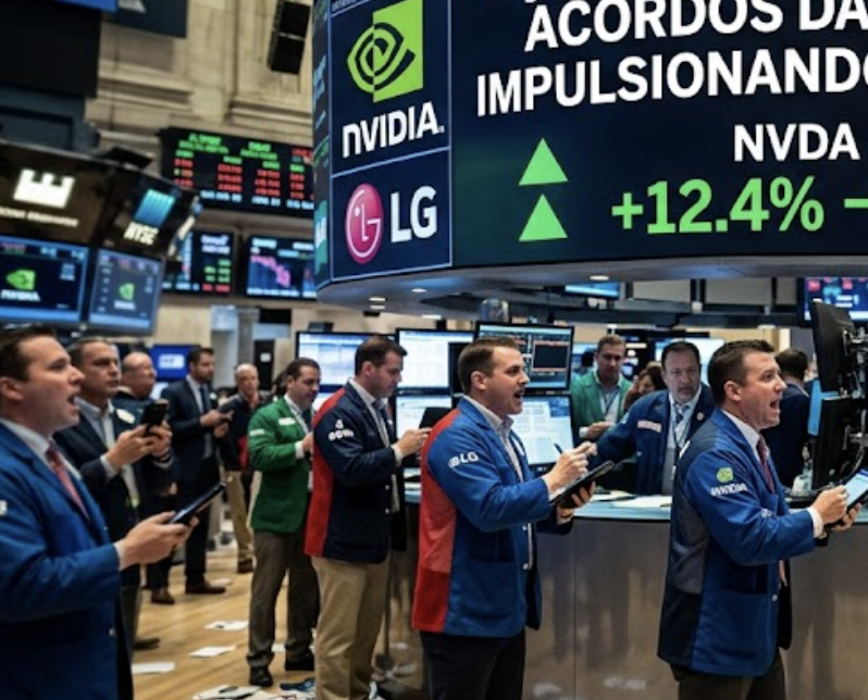 Ações da NVIDIA sobem com acordos da LG e Doosan impulsionando a aposta em IA