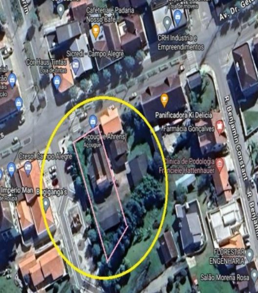 Terreno urbano com a área de 1.362,50m², localizado em Campo Alegre - SC