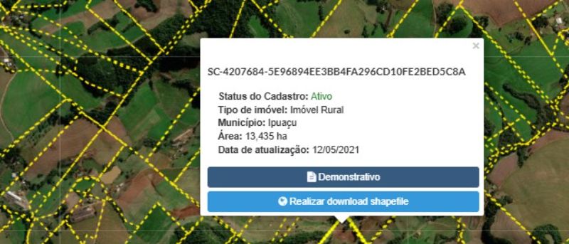 Parte de terras e culturas, com área de 135.200m², localizado em Abelardo Luz - SC