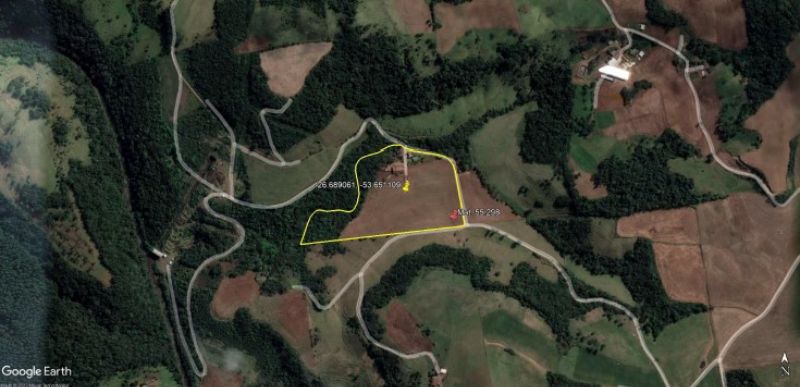 Lotes rurais com área de 69.506,56m², Paraiso/SC, localizado em Paraiso - SC