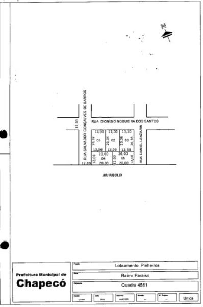 Lote urbano com a área de 240,00m², Chapecó/SC, localizado em Chapecó - SC