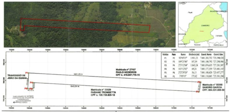 50% do terreno Imóvel matrícula n° 39.220, localizado em Camboriú - SC