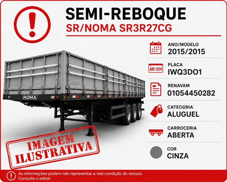 CARGA SEMI-REBOQUE SR/NOMA SR3R27CG, 2015