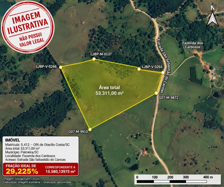 15.580,13975 M² FRAÇÃO IMÓVEL RURAL - PALMEIRA