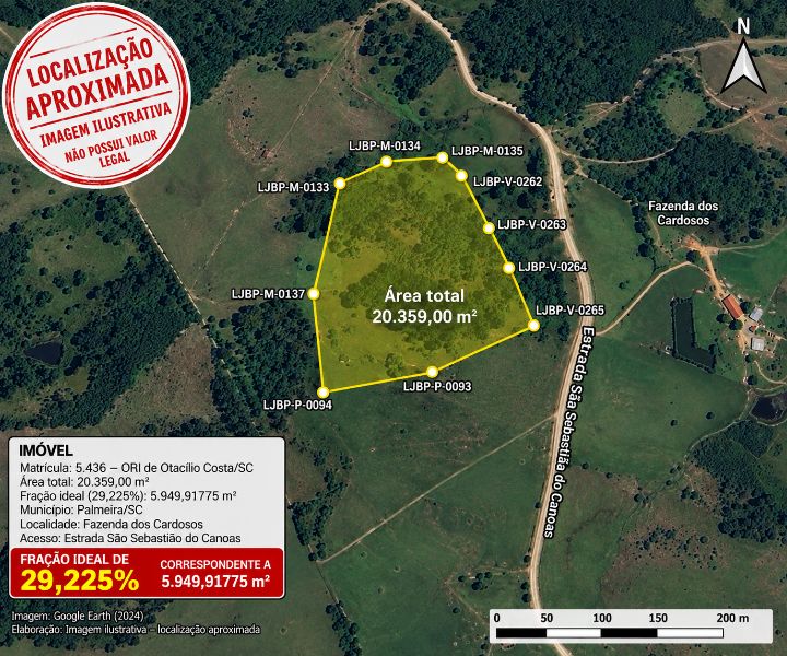 5.949,91775m²  - FRAÇÃO RURAL PALMEIRA