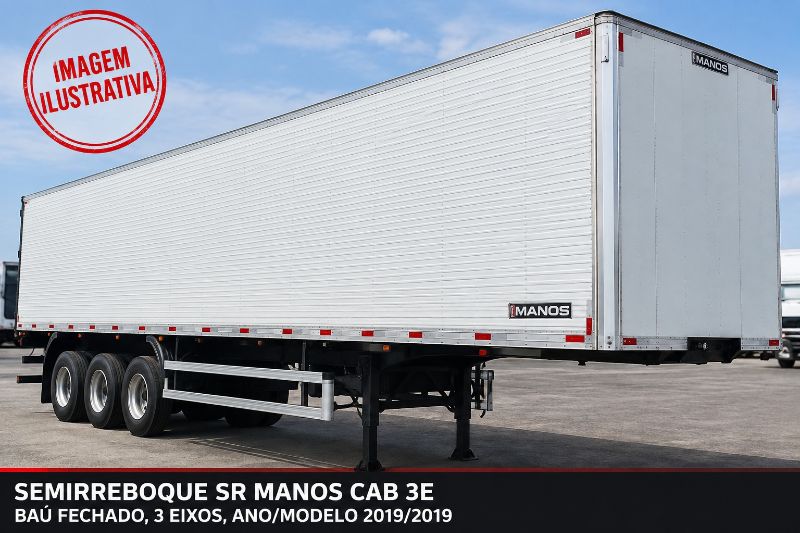 01.	SEMIRREBOQUE SR MANOS CAB 3E, BAÚ FECHADO,2019