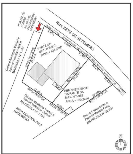 TERRENO COM ÁREA DE 360,24M² NA RUA 7 DE SETEMBRO,, localizado em Rio Do Oeste - SC