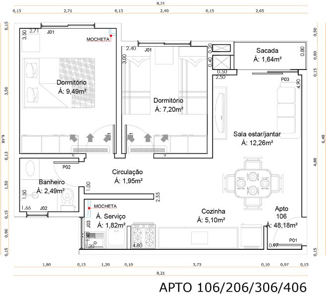 Apartamento - Ed. ITAIPAVA CLUB RESIDENCE, localizado em Itajaí - SC