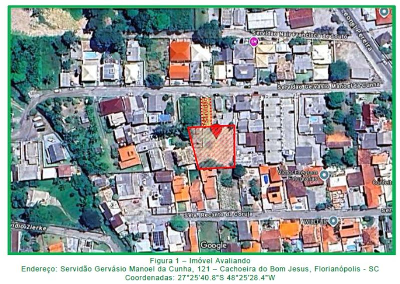 Terreno de 823,54m² - Cachoeira do Bom Jesus, localizado em Florianópolis - SC, bairro Cachoeira do Bom Jesus