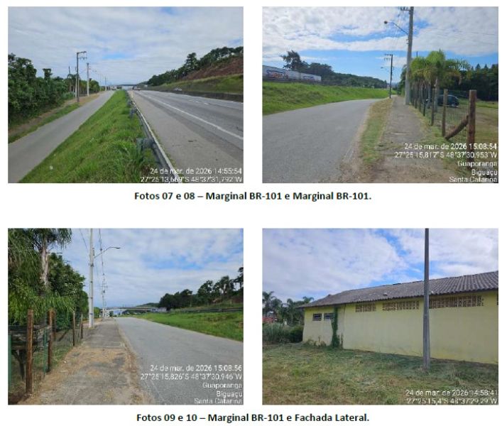 Terreno de 10.140,46m² em Frente BR 101 - Biguaçu, localizado em Biguaçu - SC, bairro Tijucas