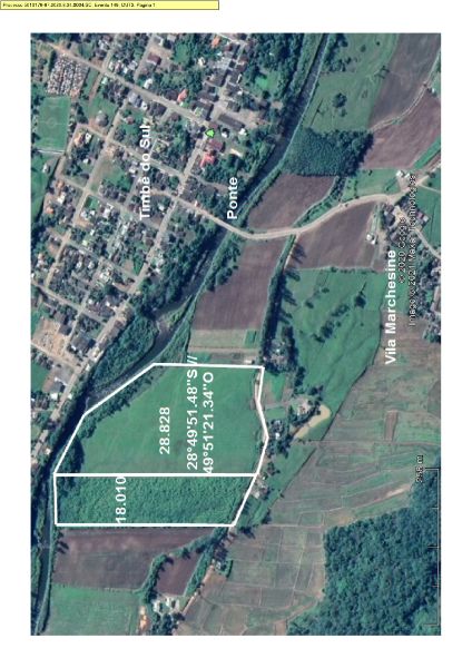 2ª PRAÇA: TERRENO RURAL ÁREA 38.000,00m², CULTIVO, localizado em Timbé Do Sul - SC