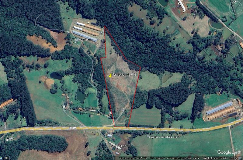 Terreno Rural, as margens da SC 355 em Jaborá/SC, localizado em Jaborá - SC