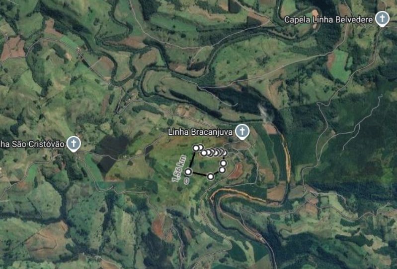 Terreno rural com 13,37 hectares, localizado em Saltinho - SC