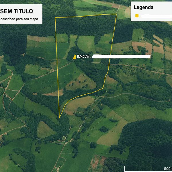 Terreno com área de 468.500,00 m² em linha azul