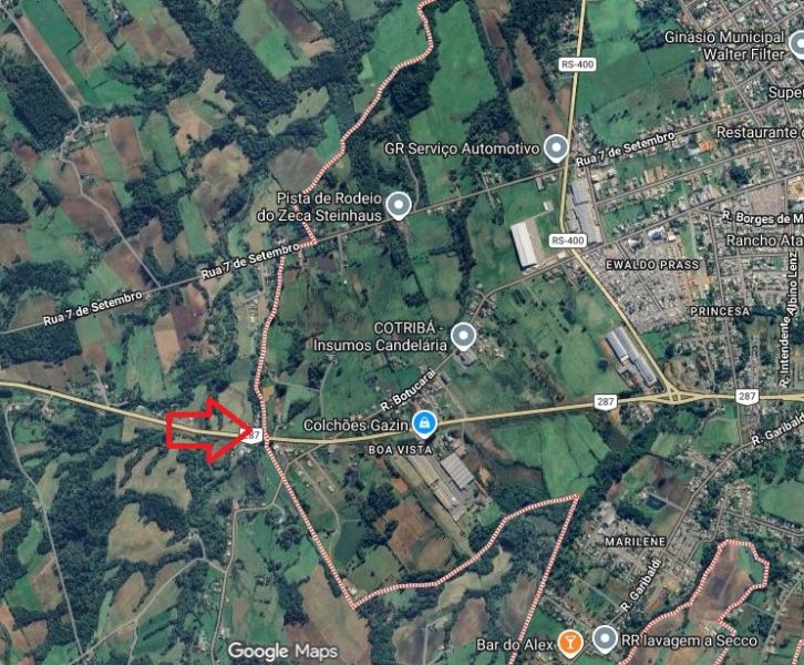 Terreno com 1.000m² com casa em Candelária/RS, localizado em Candelária - RS