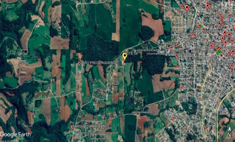 Terreno Urbano com área de 375,65m², localizado em Frederico Westphalen - RS, bairro Jardim Paraíso
