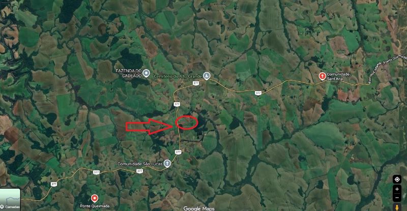 Terreno rural com área de 55.158,57m2, localizado em Boa Vista Do Cadeado - RS