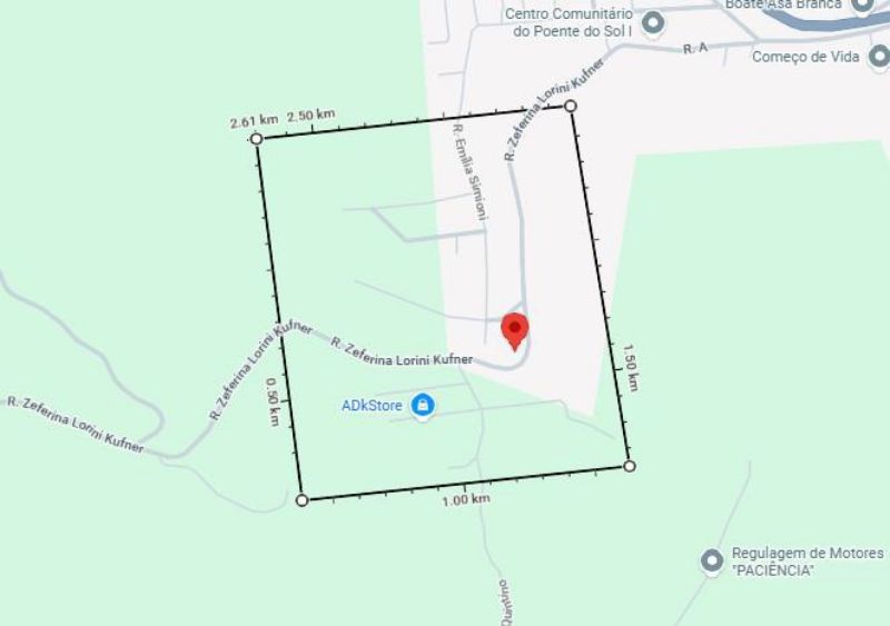 Terreno no Lot Poente do Sol com área de 1.491,45m, localizado em Concórdia - SC