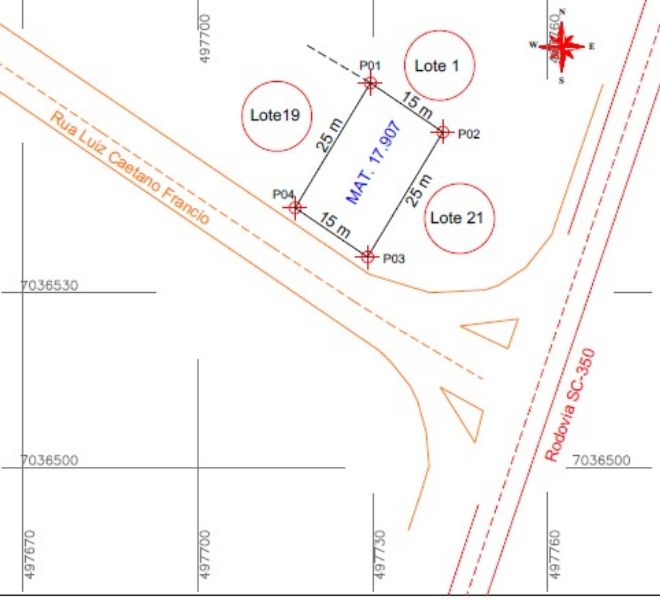 Terreno Urbano com 375,00m², localizado em Caçador - SC