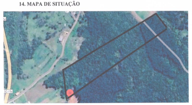 Terreno Rural com área de 65.382,30 m², localizado em Arabutã - SC