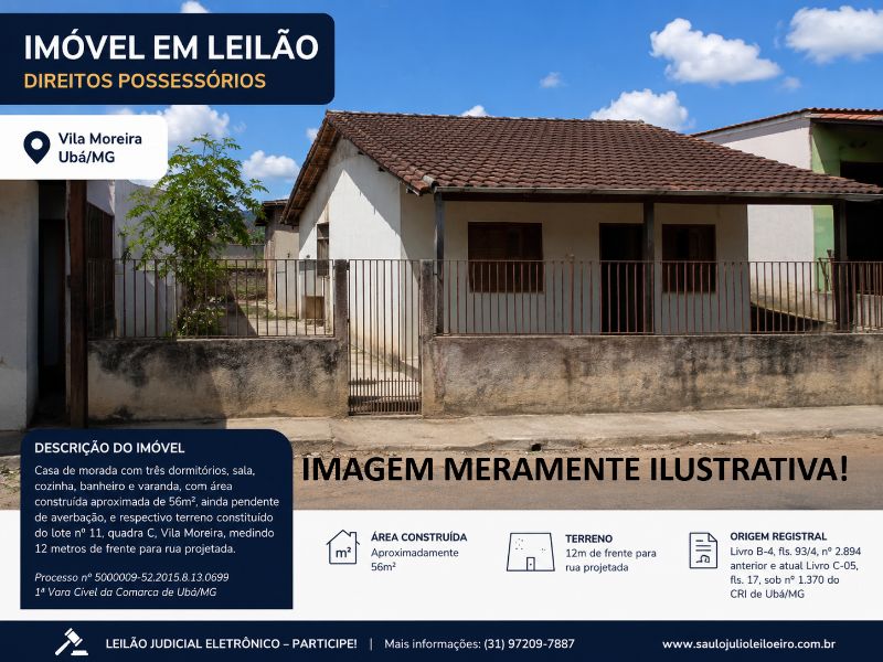 Lote 01 - direitos sobre imóvel: uma casa.