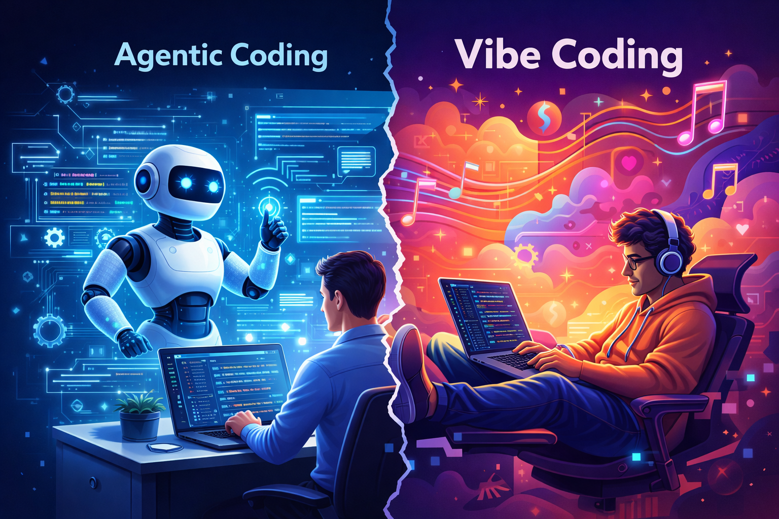 Diferença entre Agentic Coding e Vibe Coding