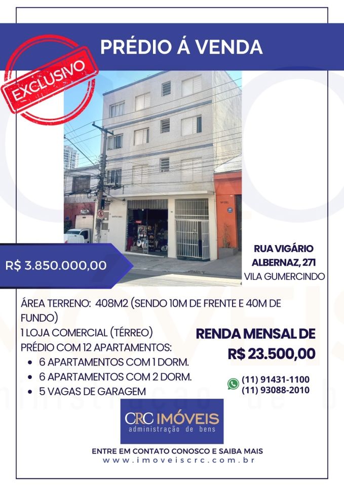 Prédio para Venda - Vila Gumercindo