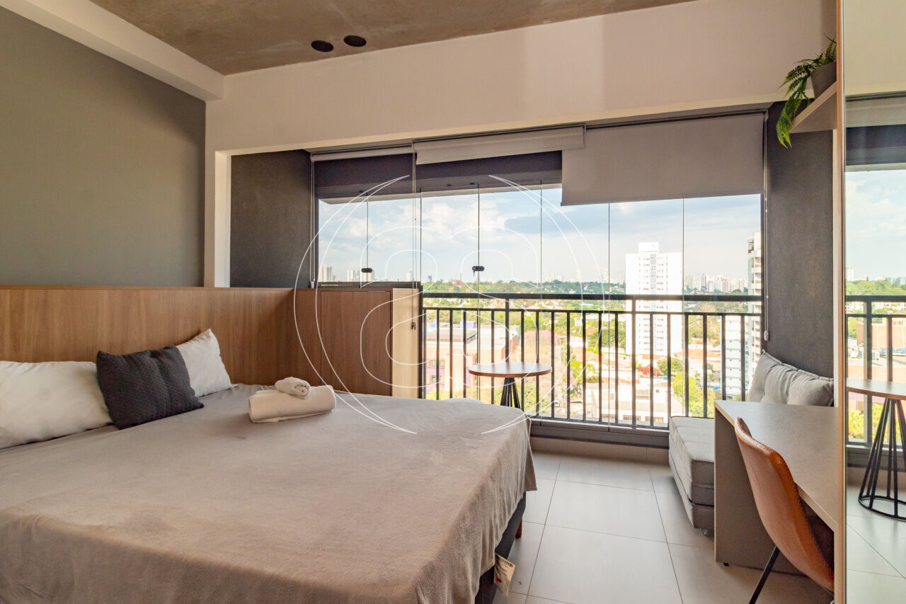 Studio mobiliado com vista livre para o parque no Brooklin