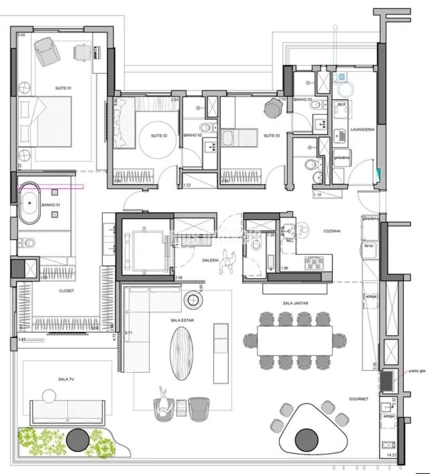 Apartamento, 3 quartos, 210 m² - Foto 9