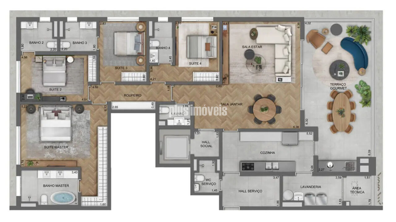 Apartamento, 4 quartos, 220 m² - Foto 49