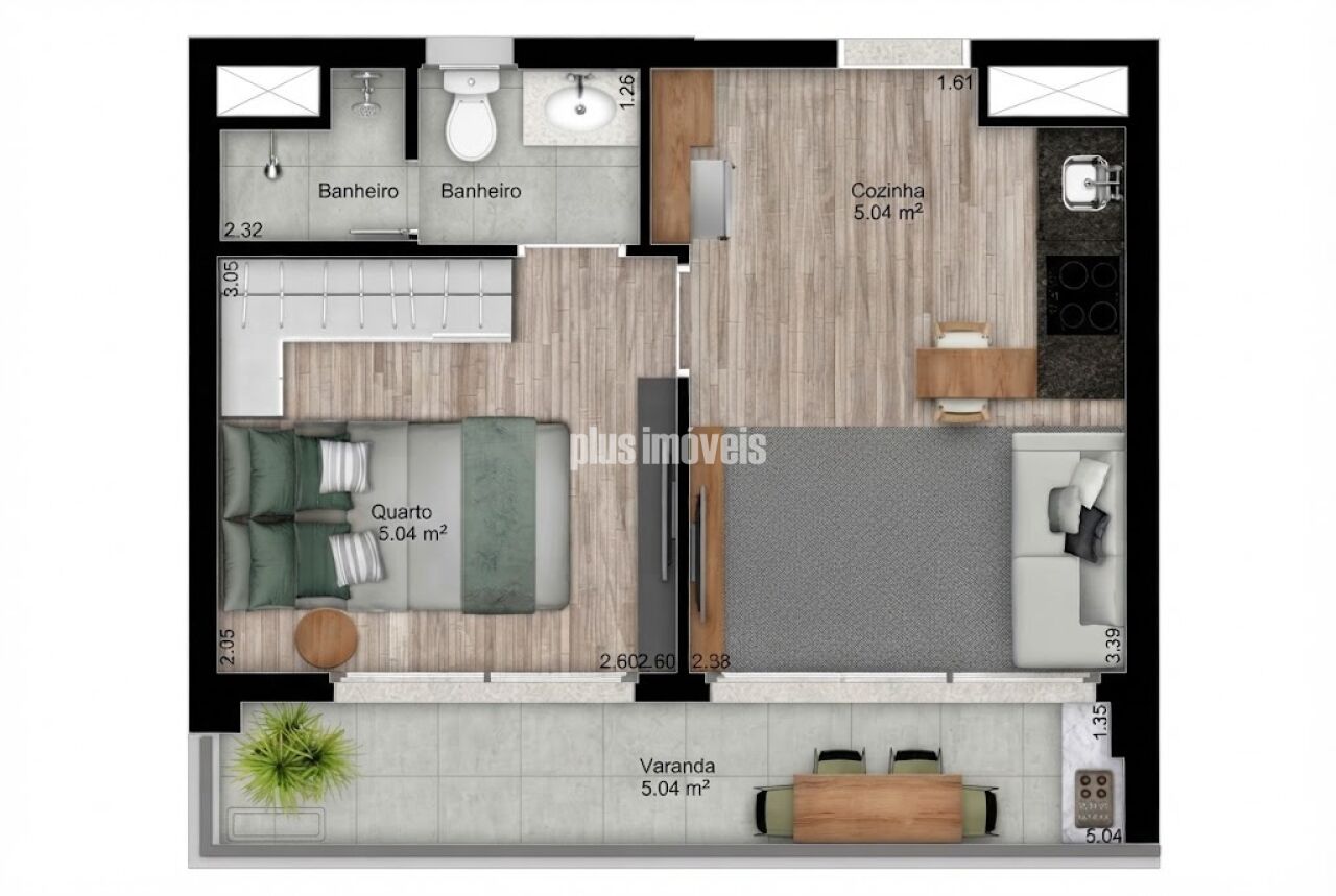 Apartamento, 1 quarto, 35 m² - Foto 9
