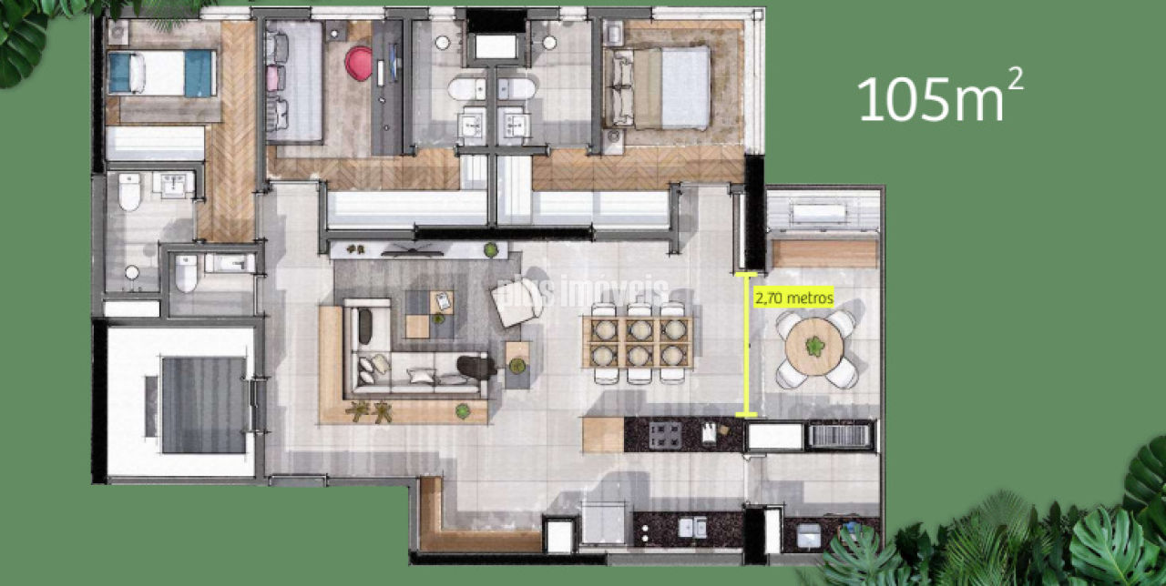Apartamento, 3 quartos, 105 m² - Foto 2
