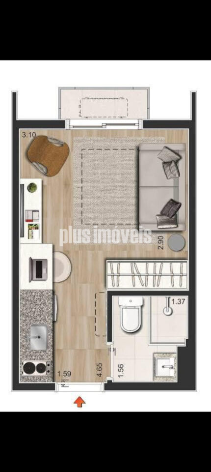 Apartamento, 1 quarto, 17 m² - Foto 5