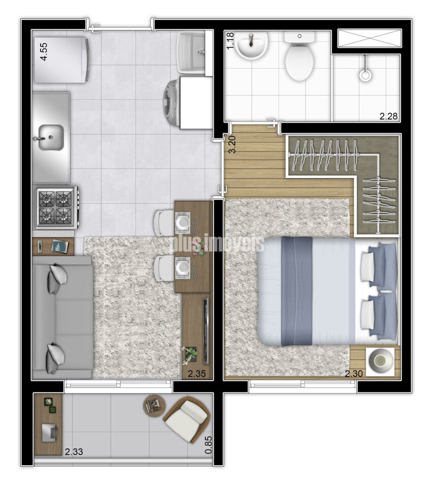 Apartamento, 1 quarto, 28 m² - Foto 12