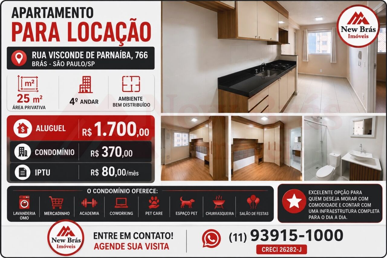 Apartamento para Locação - Brás