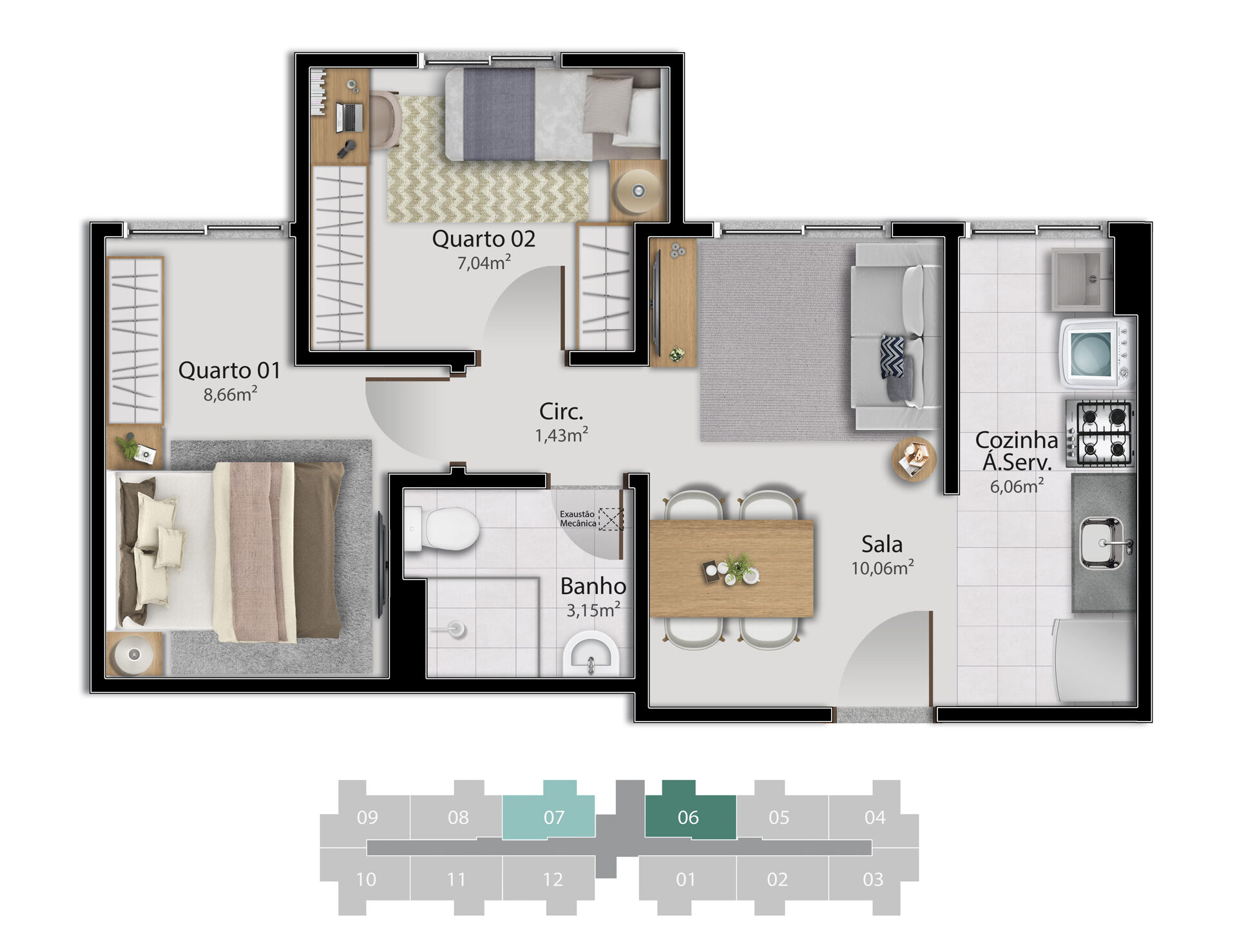 Apartamento à venda com 2 quartos, 42m² - Foto 37