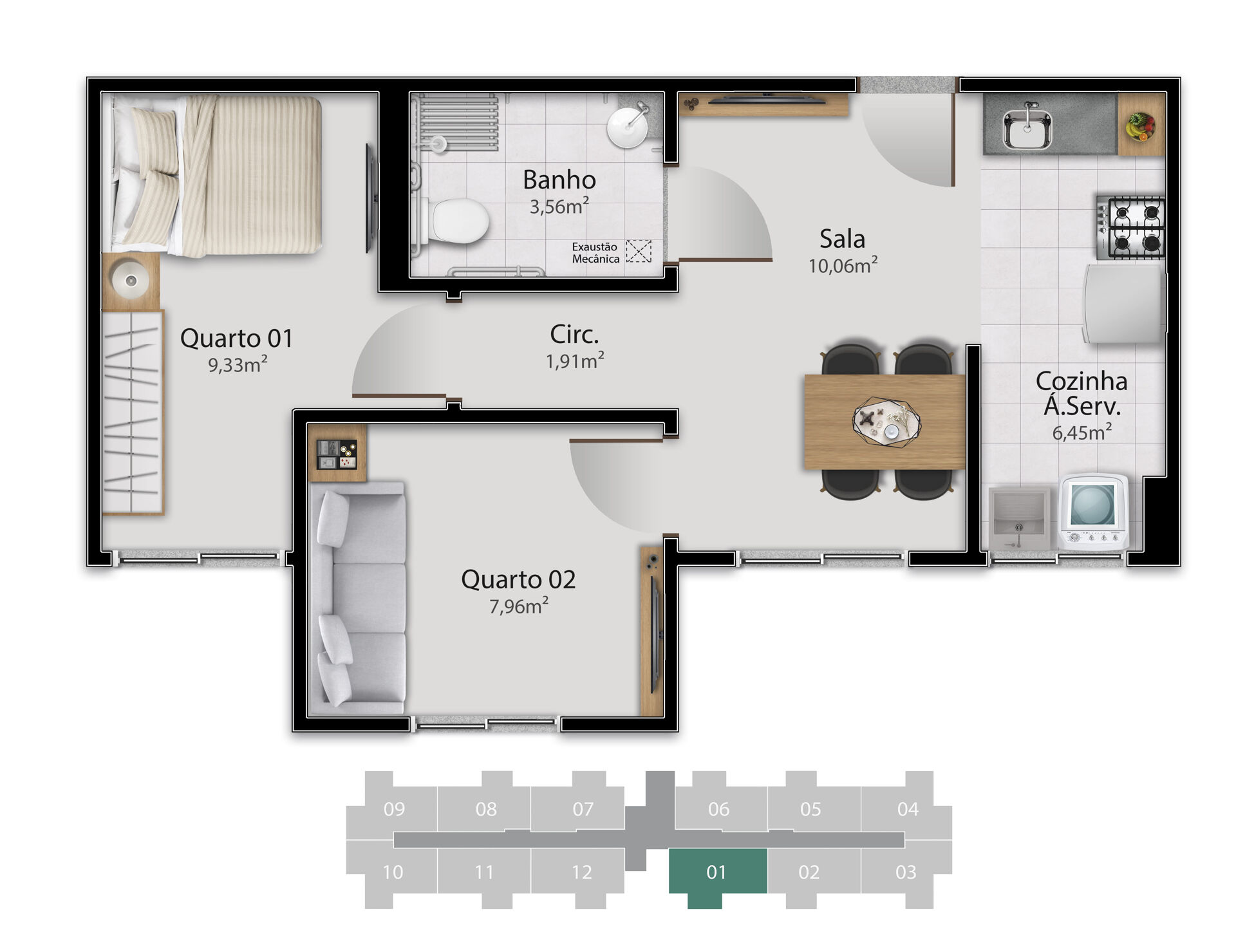 Apartamento à venda com 2 quartos, 42m² - Foto 15