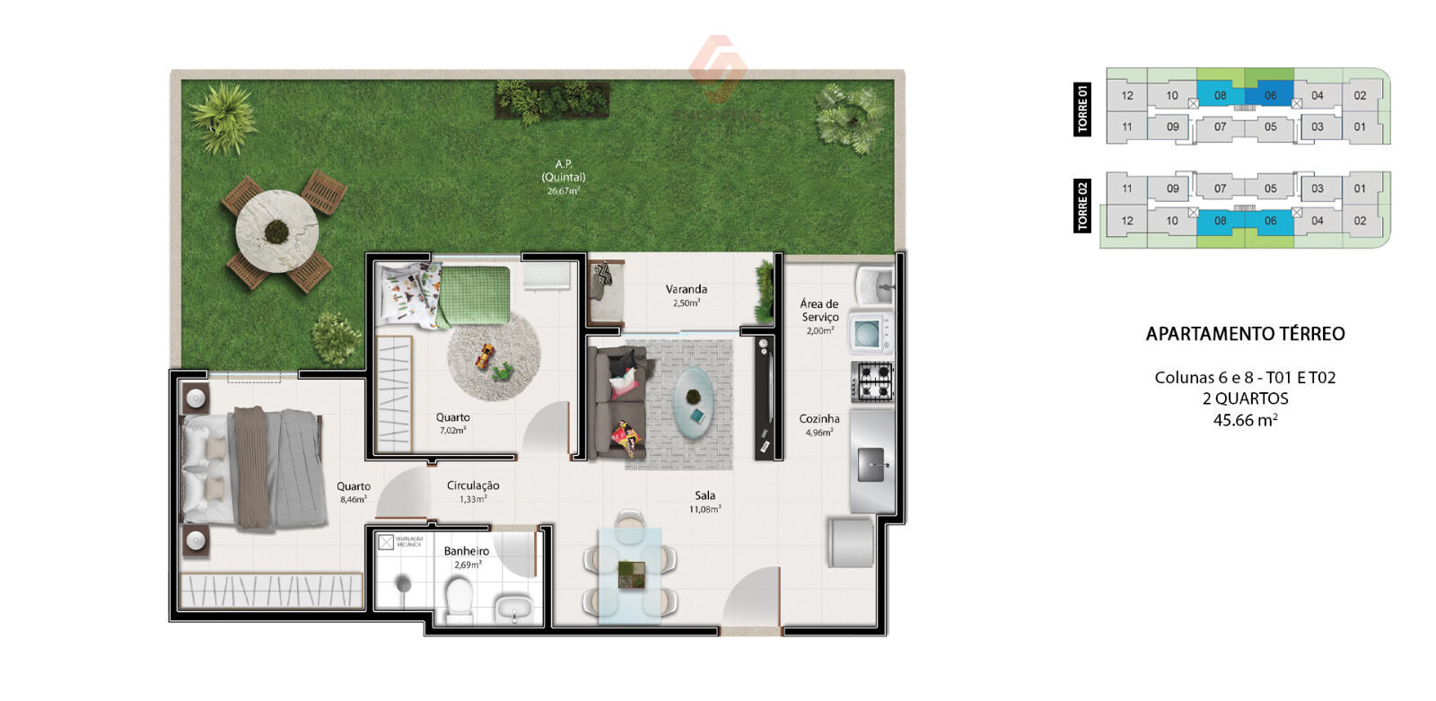 Apartamento, 2 quartos, 26 m² - Foto 15