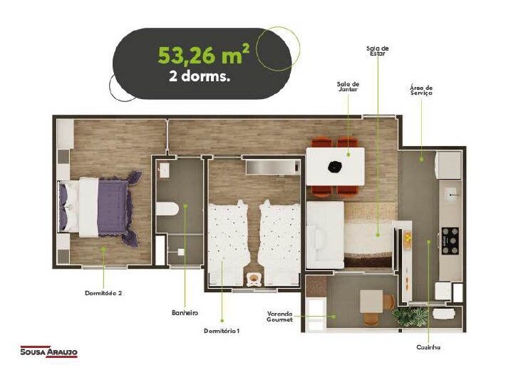 Apartamento, 2 quartos, 53 m² - Foto 12