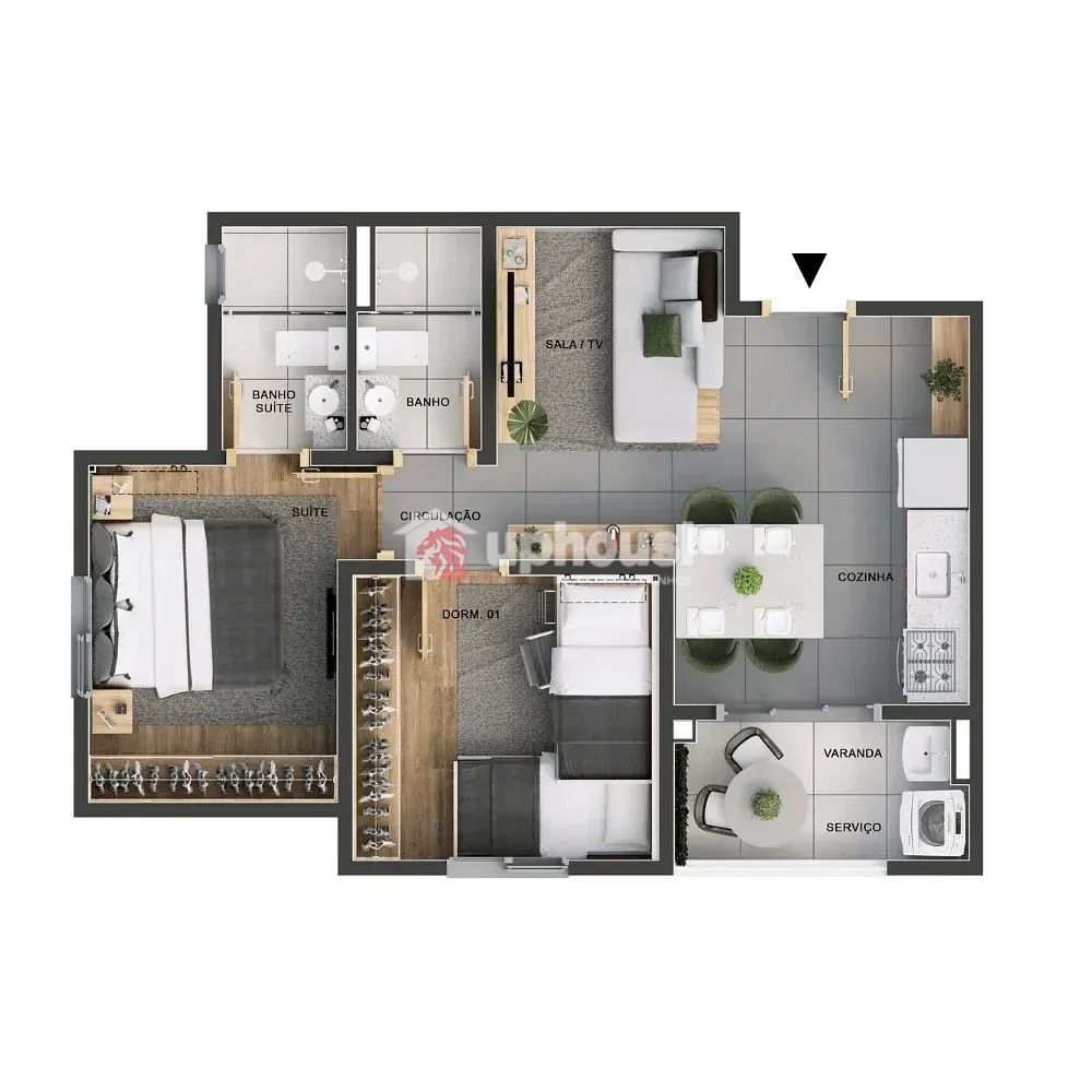 Apartamento à venda com 2 quartos, 46m² - Foto 3