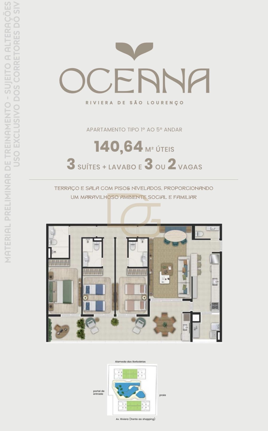 Apartamento à venda com 3 quartos, 140m² - Foto 2