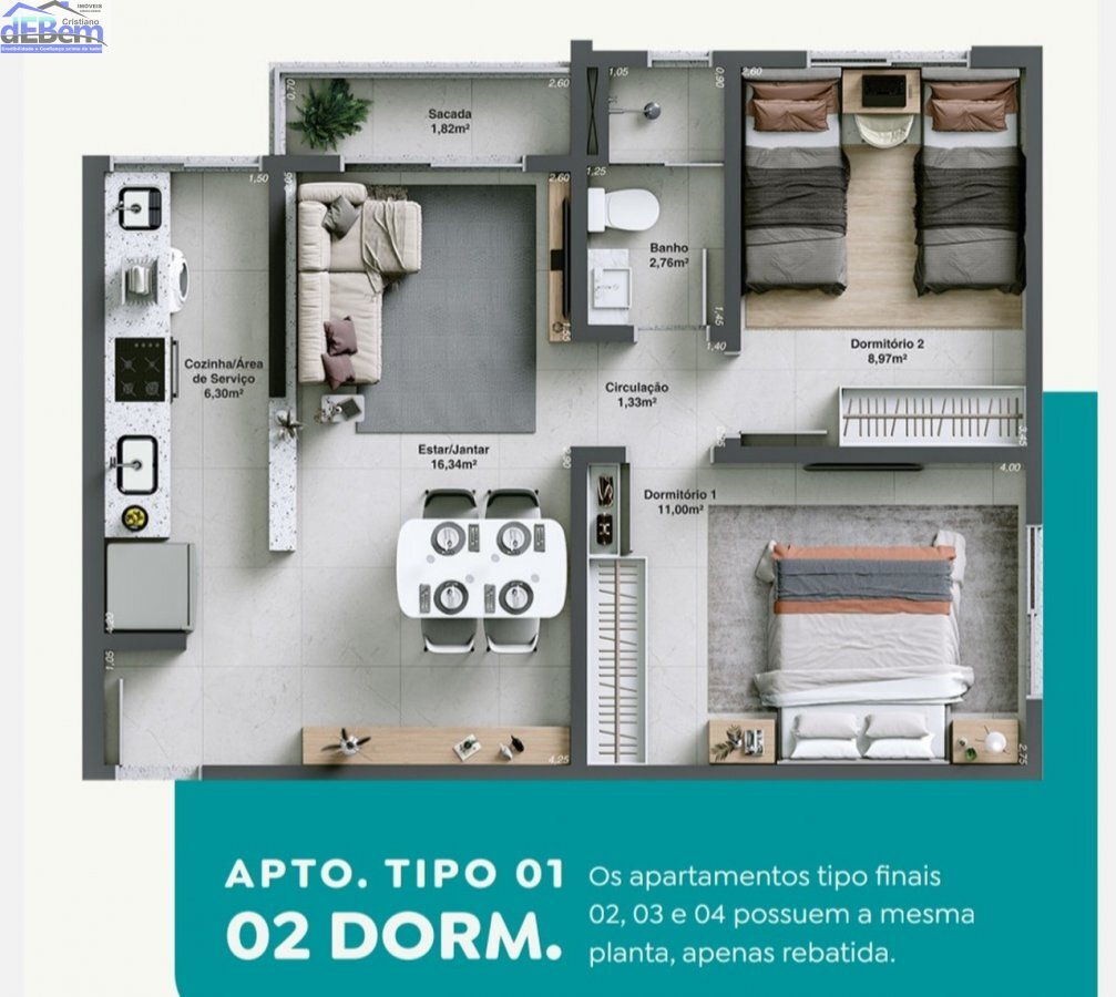 Apartamento à venda com 2 quartos, 56m² - Foto 12