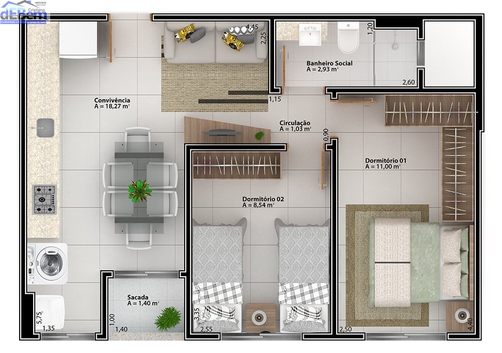 Apartamento à venda com 2 quartos, 52m² - Foto 8