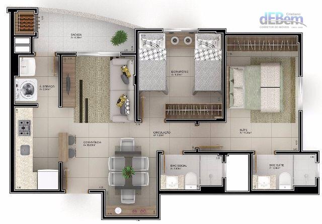 Apartamento à venda com 2 quartos, 62m² - Foto 7