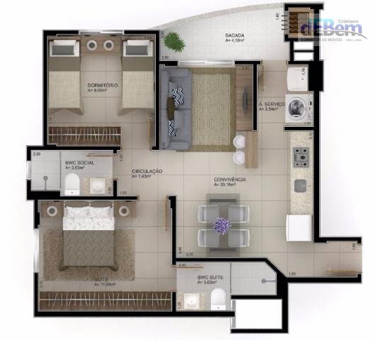 Apartamento à venda com 2 quartos, 62m² - Foto 8