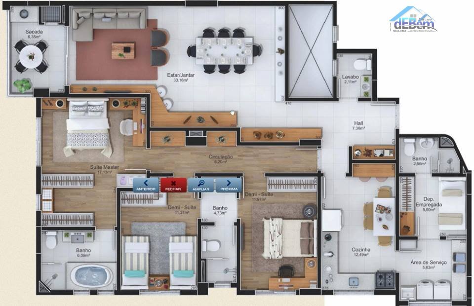 Apartamento à venda com 3 quartos, 243m² - Foto 2