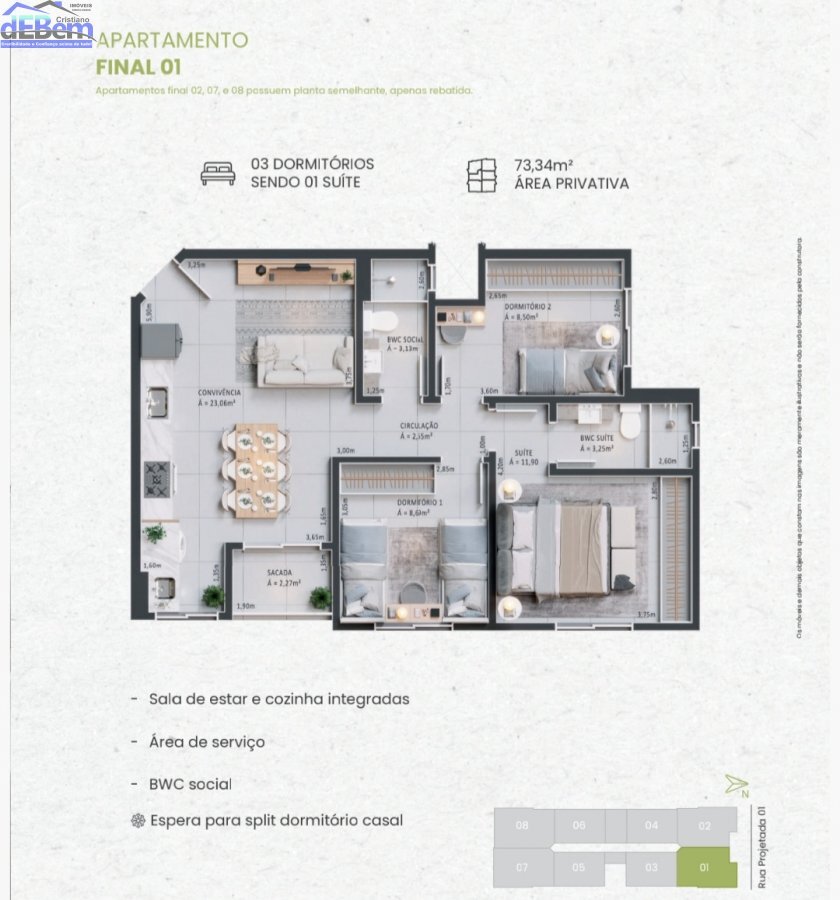 Apartamento à venda com 3 quartos, 73m² - Foto 5