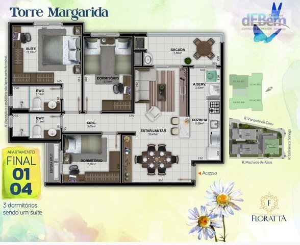 Apartamento à venda com 2 quartos, 67m² - Foto 7