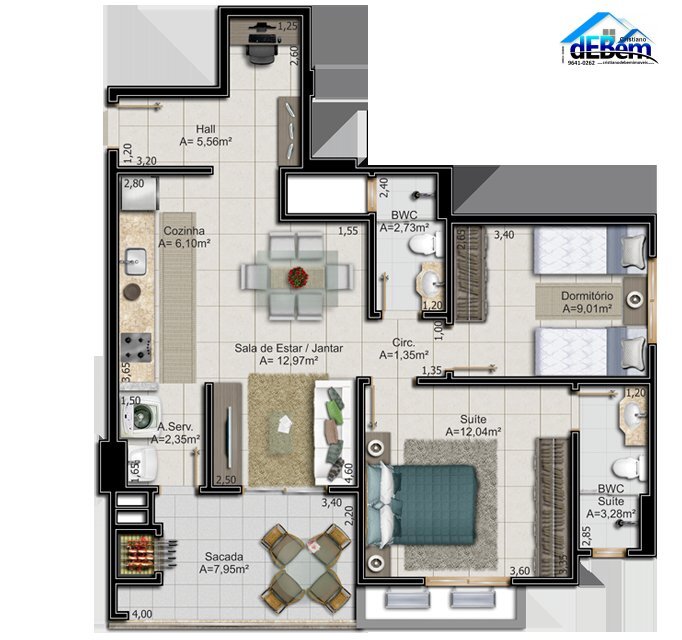Apartamento à venda com 2 quartos, 65m² - Foto 8